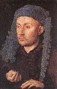EYCK, Jan van Portrait of a Goldsmith (Man with Ring) dfg oil painting